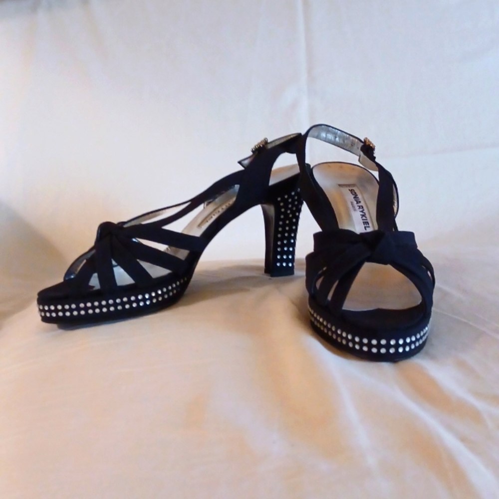 Sonia Rykiel 7.5 Black Sparkle Platform 3.5" Heel